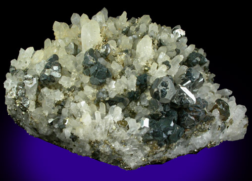 Tetrahedrite on Quartz with Sphalerite and Pyrite from (Castrovirreyna District), Huancavelica Department, Peru