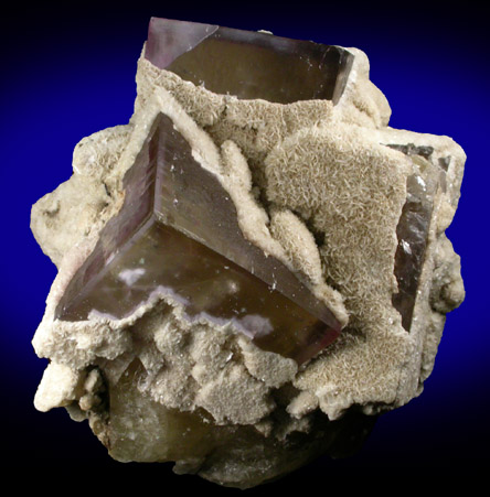 Barite on Fluorite from Minerva #1 Mine, Cave-in-Rock District, Hardin County, Illinois