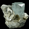 Beryl var. Aquamarine on Muscovite from Nagar, Hunza Valley, Gilgit District, Gilgit-Baltistan, Pakistan