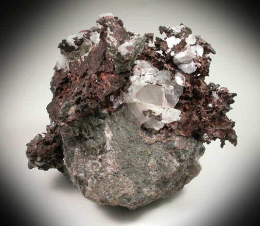 Copper with Calcite from Keweenaw Peninsula Copper District, Michigan
