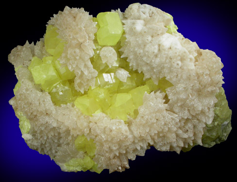 Aragonite and Sulfur from Isola d'Elba, Tuscan Archipelago, Livorno, Italy