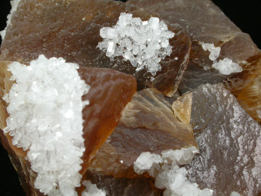 Harmotome on Calcite from Clashgorm Mine, Strontian, North West Highlands, Scotland