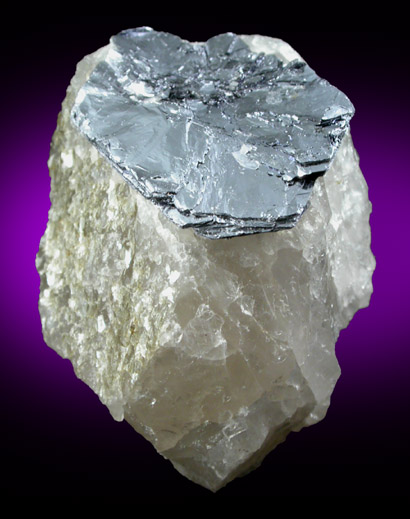 Molybdenite on Quartz from Moly Hill Mine, La Motte Township, Qubec, Canada