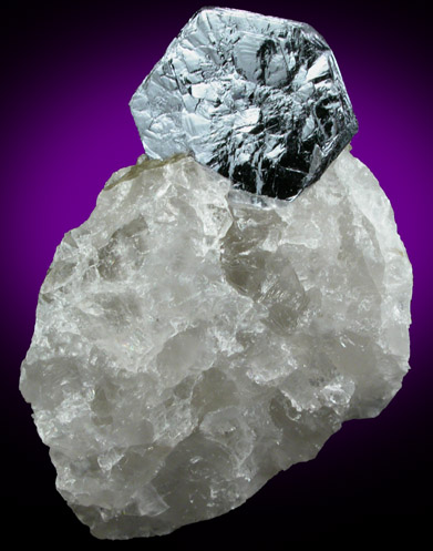 Molybdenite on Quartz from Moly Hill Mine, La Motte Township, Qubec, Canada