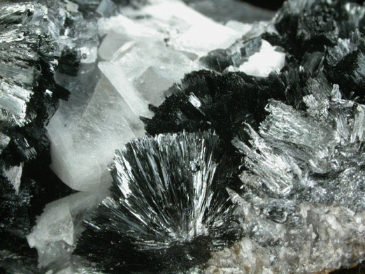 Manganite with Barite from Whale Cove, Nova Scotia, Canada