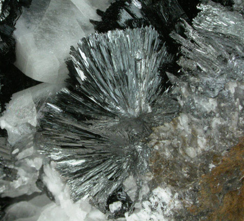 Manganite with Barite from Whale Cove, Nova Scotia, Canada