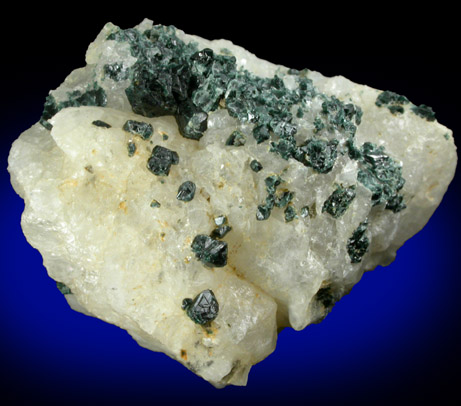 Gahnite on Quartz from Davis Mine, Rowe, Franklin County, Massachusetts