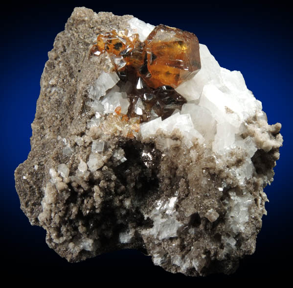 Sphalerite on Dolomite from Penfield Quarry, Monroe County, New York