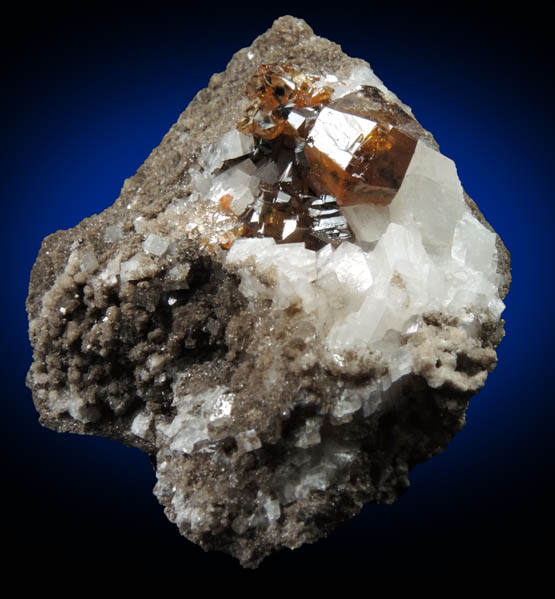 Sphalerite on Dolomite from Penfield Quarry, Monroe County, New York