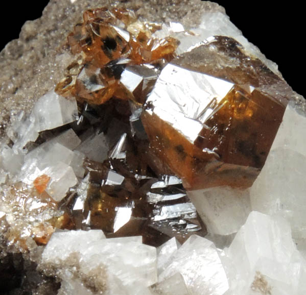 Sphalerite on Dolomite from Penfield Quarry, Monroe County, New York