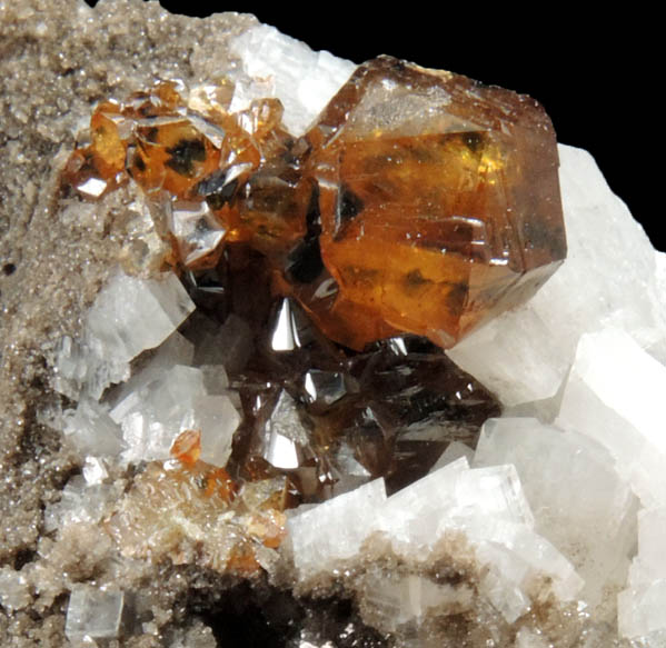 Sphalerite on Dolomite from Penfield Quarry, Monroe County, New York