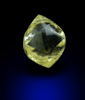 Diamond (0.68 carat yellow tetrahexahedral crystal) from Northern Cape Province, South Africa