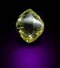 Diamond (0.66 carat fancy-yellow dodecahedral crystal) from Northern Cape Province, South Africa