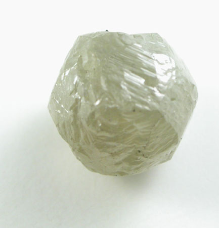 Diamond (1.29 carat greenish-gray complex crystal) from Bakwanga Mine, Mbuji-Mayi (Miba), Democratic Republic of the Congo