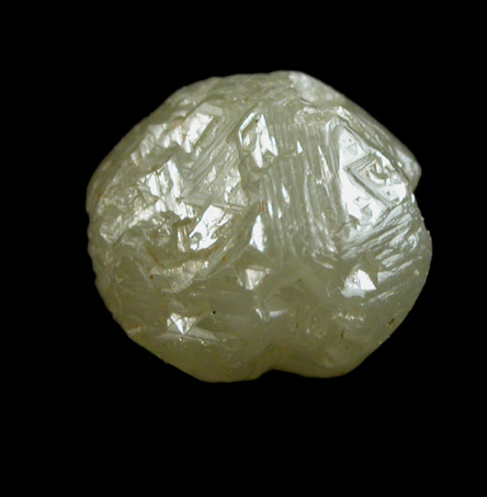 Diamond (1.58 carat greenish-gray complex crystal) from Bakwanga Mine, Mbuji-Mayi (Miba), Democratic Republic of the Congo