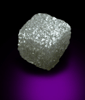 Diamond (2.75 carat gray cubic crystal) from Ekati Mine, Point Lake, Northwest Territories, Canada