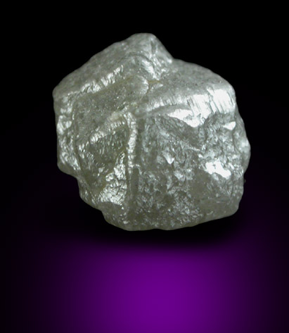 Diamond (2.56 carat gray intergrown cubic crystals) from Ekati Mine, Point Lake, Northwest Territories, Canada