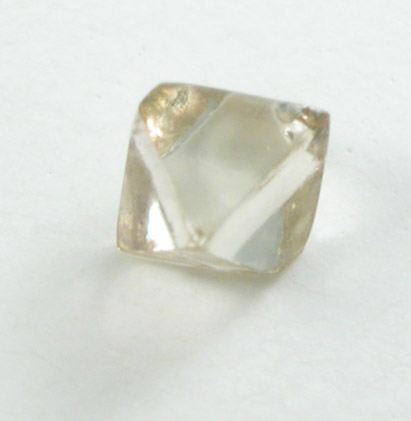 Diamond (0.08 carat pale-brown octahedral crystal) from Mirny, Republic of Sakha, Siberia, Russia