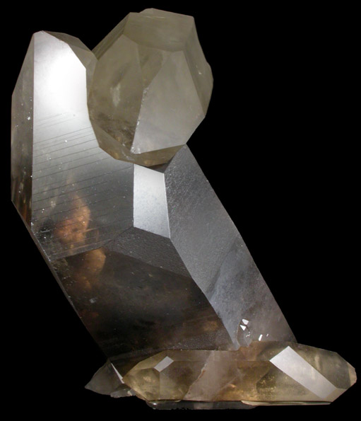 Quartz var. Smoky Quartz (with large X and S-faces) from Cristalina, Goias, Brazil