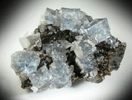 Fluorite and Calcite on Sphalerite from Minerva #1 Mine, Cave-in-Rock District, Hardin County, Illinois