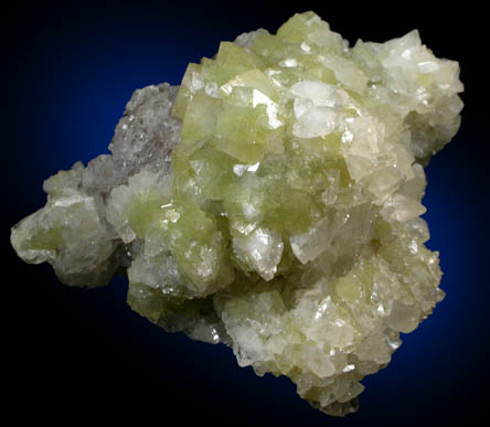 Adamite with Calcite from Mina Ojuela, Mapimi, Durango, Mexico