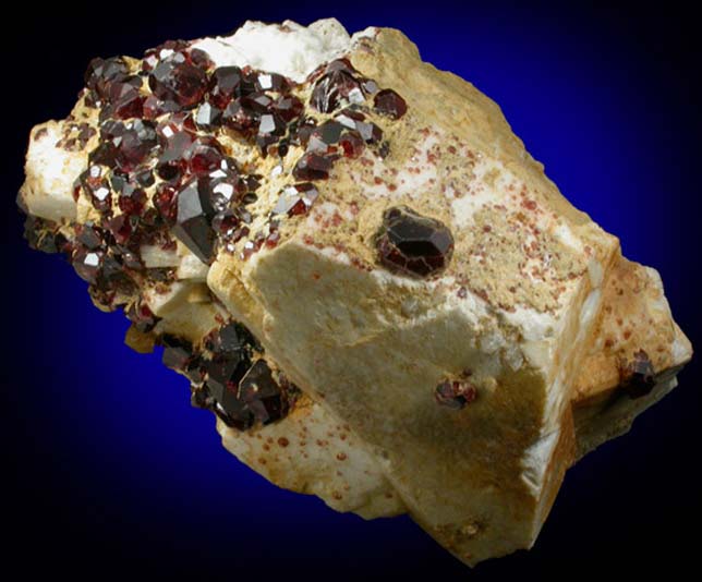 Spessartine Garnet on Microcline from Gilgit District, Gilgit-Baltistan, Pakistan