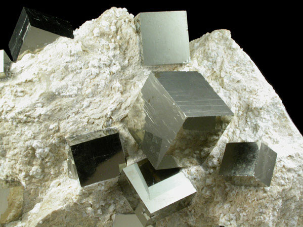Pyrite in matrix from Victoria Mine, Navajn, La Rioja, Spain