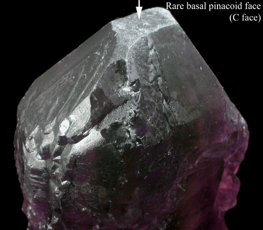 Quartz var. Ametrine (with rare pinacoid termination face) from Anahi Mine, La Gaiba District, Sandoval Province, Santa Cruz Department, Bolivia