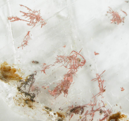 Copper in Gypsum var. Selenite from Twin Buttes Mine, Pima County, Arizona