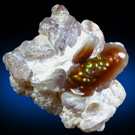 Quartz var. Fire Agate from Calvillo, Aguascalientes, Mexico