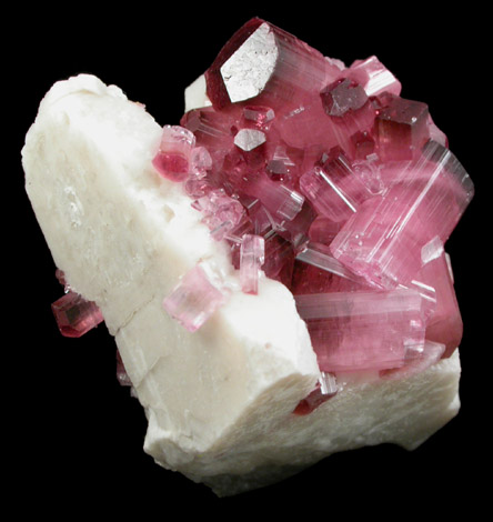 Elbaite var. Rubellite Tourmaline on Microcline from Pyi-Gyi-Taung Mountain, near Let-Pan-Hla, Mandalay, Myanmar (Burma)