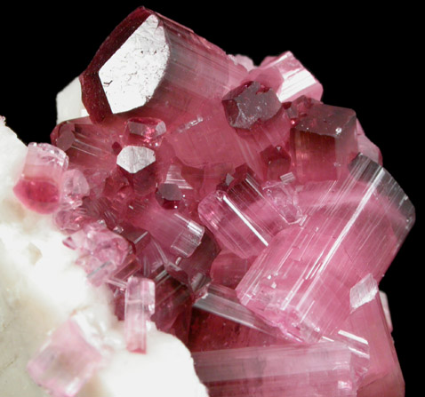 Elbaite var. Rubellite Tourmaline on Microcline from Pyi-Gyi-Taung Mountain, near Let-Pan-Hla, Mandalay, Myanmar (Burma)