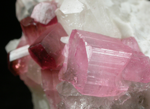 Elbaite var. Rubellite Tourmaline with Quartz from Pyi-Gyi-Taung Mountain, near Let-Pan-Hla, Mandalay, Myanmar (Burma)