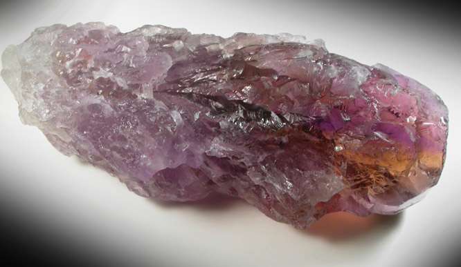 Quartz var. Ametrine (with rare pinacoid termination face) from Anahi Mine, La Gaiba District, Sandoval Province, Santa Cruz Department, Bolivia