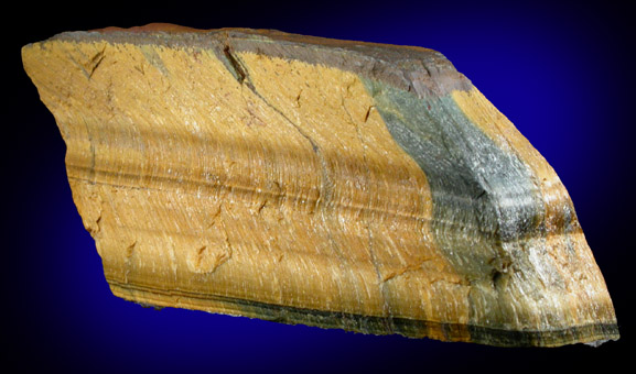 Quartz pseudomorph after Crocidolite (Tiger-Eye) from headwaters of the Orange River, Northern Cape Province, South Africa