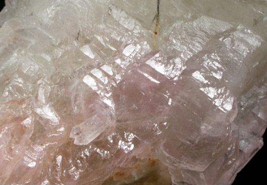 Quartz var. Rose Quartz Crystals on Smoky Quartz from Lavra da Ilha, Taquaral, Jequitinhonha River, Minas Gerais, Brazil