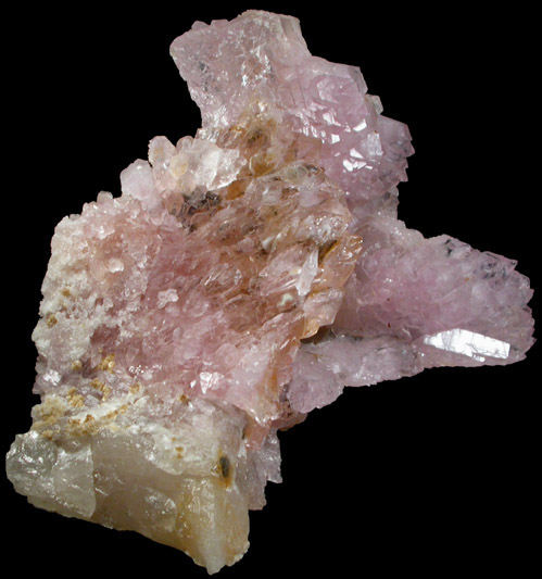 Quartz var. Rose Quartz Crystals from Lavra da Ilha, Taquaral, Jequitinhonha River, Minas Gerais, Brazil