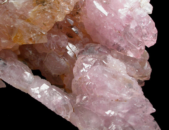 Quartz var. Rose Quartz Crystals from Lavra da Ilha, Taquaral, Jequitinhonha River, Minas Gerais, Brazil