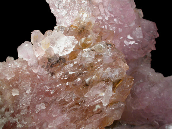 Quartz var. Rose Quartz Crystals from Lavra da Ilha, Taquaral, Jequitinhonha River, Minas Gerais, Brazil