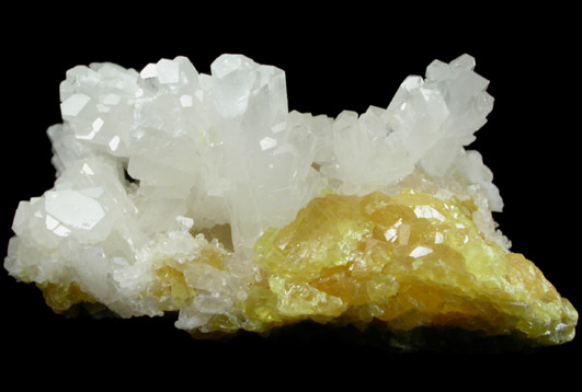 Celestine on Sulfur from La Grasta Mine, Delia, Caltanissetta Province, Sicily, Italy