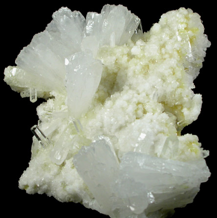 Celestine on Sulfur from Agrigento District (Girgenti), Sicily, Italy