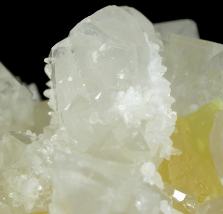 Celestine on Sulfur from La Grasta Mine, Delia, Caltanissetta Province, Sicily, Italy