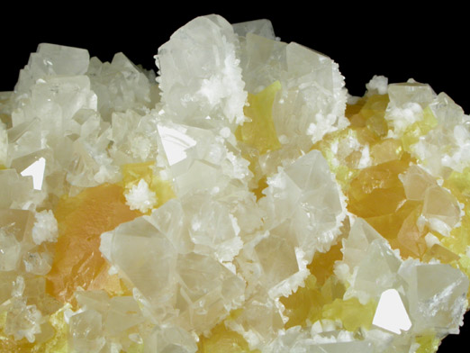 Celestine on Sulfur from La Grasta Mine, Delia, Caltanissetta Province, Sicily, Italy