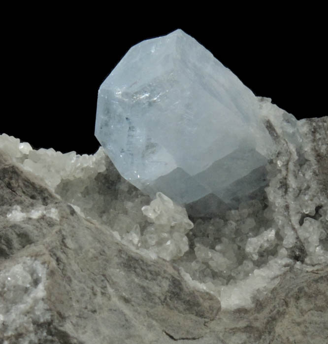 Celestine with Calcite from Route 13 road cut, Chittenengo Falls, Madison County, New York