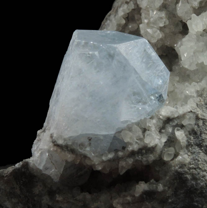 Celestine with Calcite from Route 13 road cut, Chittenengo Falls, Madison County, New York