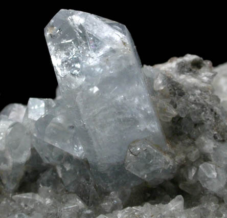 Celestine with Calcite from Route 13 road cut, Chittenengo Falls, Madison County, New York