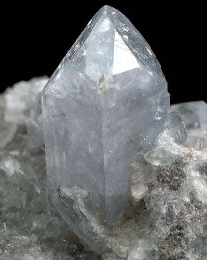 Celestine with Calcite from Route 13 road cut, Chittenengo Falls, Madison County, New York