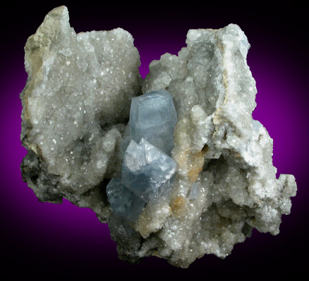 Celestine and Calcite from Route 13 road cut, Chittenengo Falls, Madison County, New York