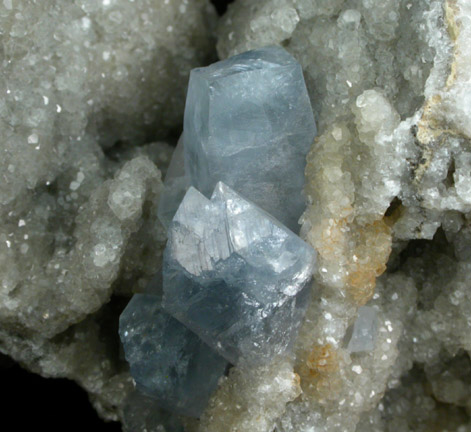 Celestine and Calcite from Route 13 road cut, Chittenengo Falls, Madison County, New York