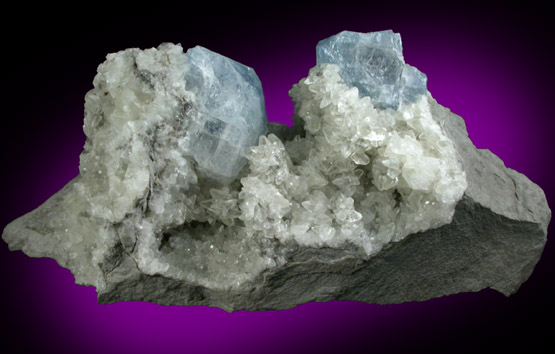 Celestine and Calcite from Route 13 road cut, Chittenengo Falls, Madison County, New York